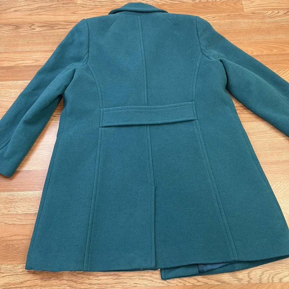 Lands' End Wool Blend Pea Coat Turquoise Women's‎ Size 14P